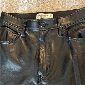 Abercrombie & Fitch Shiny Black Leather Pants